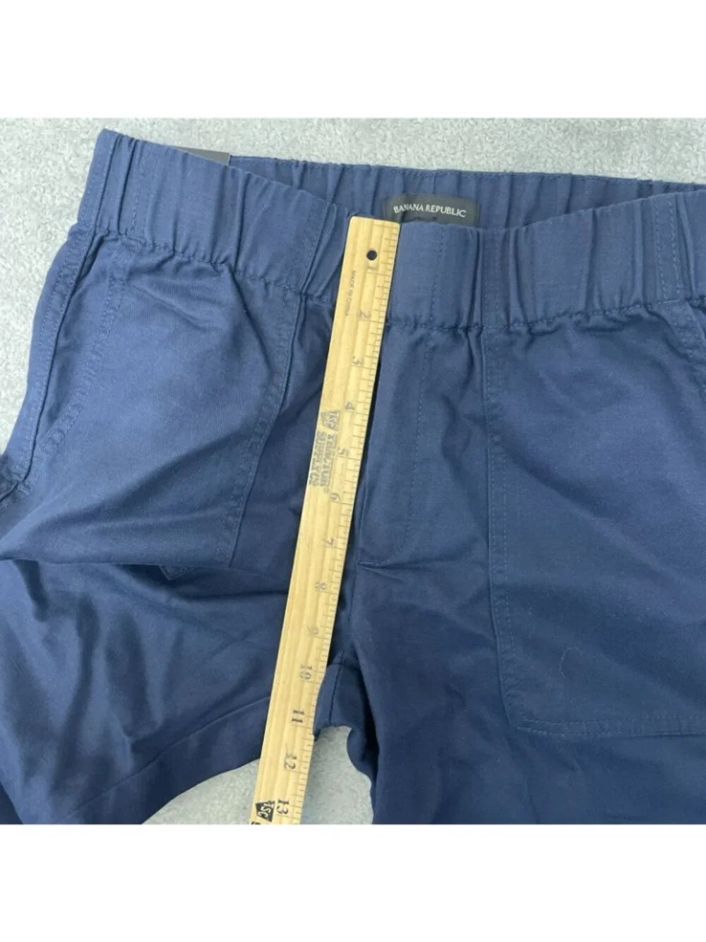 NWT Banana Republic Women's XS Tapered Crop Pants Navy Lyocell Linen Cotton